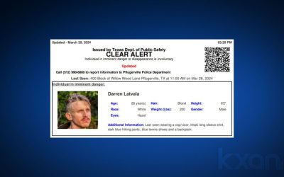 CLEAR Alert: Officials looking for 28-year-old man last seen in Pflugerville