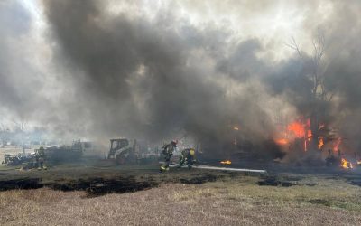 Travis County landscaping business catches fire Saturday